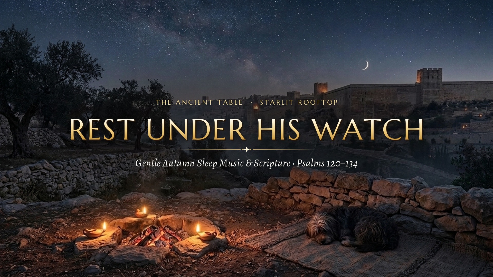 Autumn Sleep Music & Scripture | Starlit Rooftop Over Jerusalem