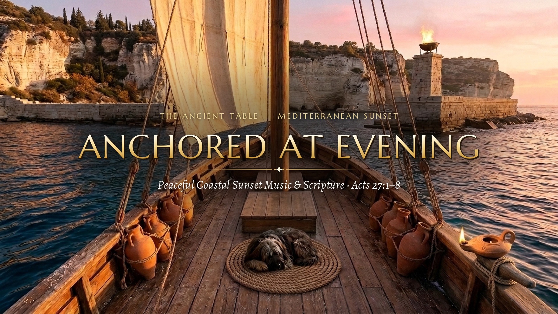 Relaxing Autumn Evening Music & Scripture | Cyprus & Sidon Coastal Sunset
