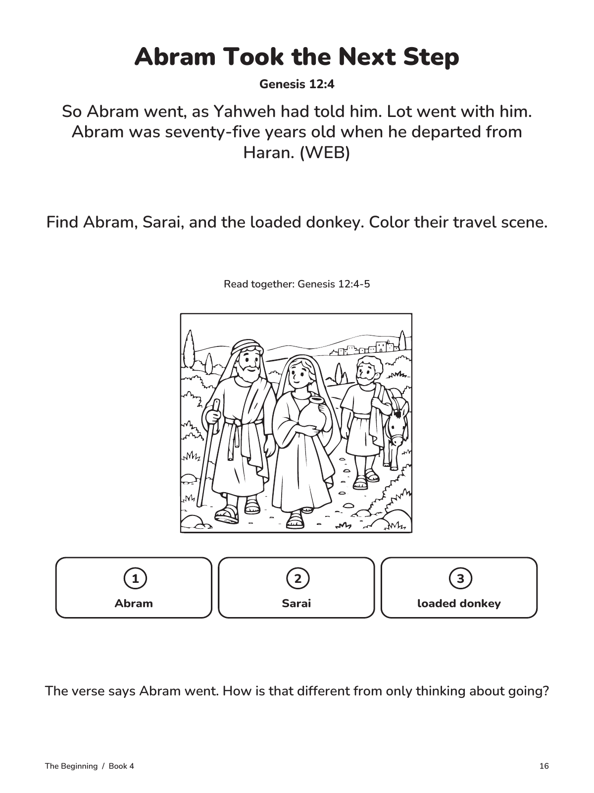 Abram Took the Next Step: actual page 16 from Abram Follows God