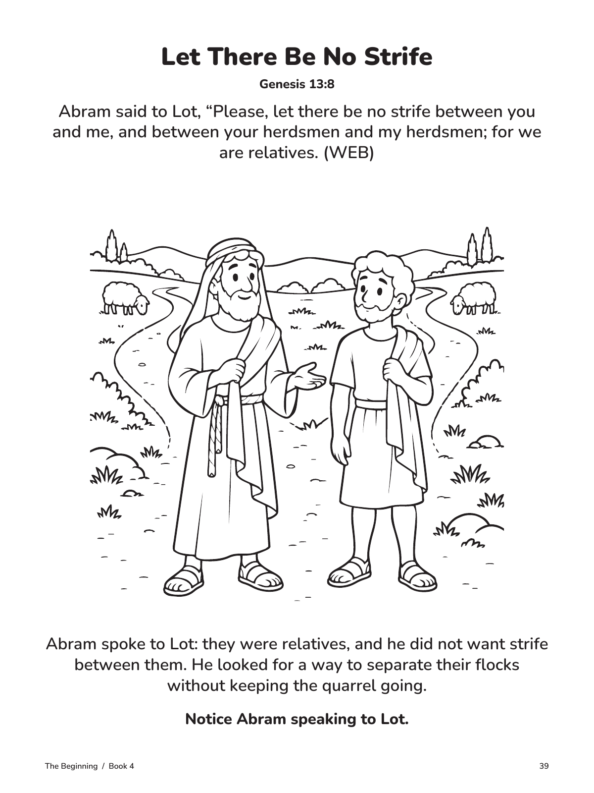 Let There Be No Strife: actual page 39 from Abram Follows God