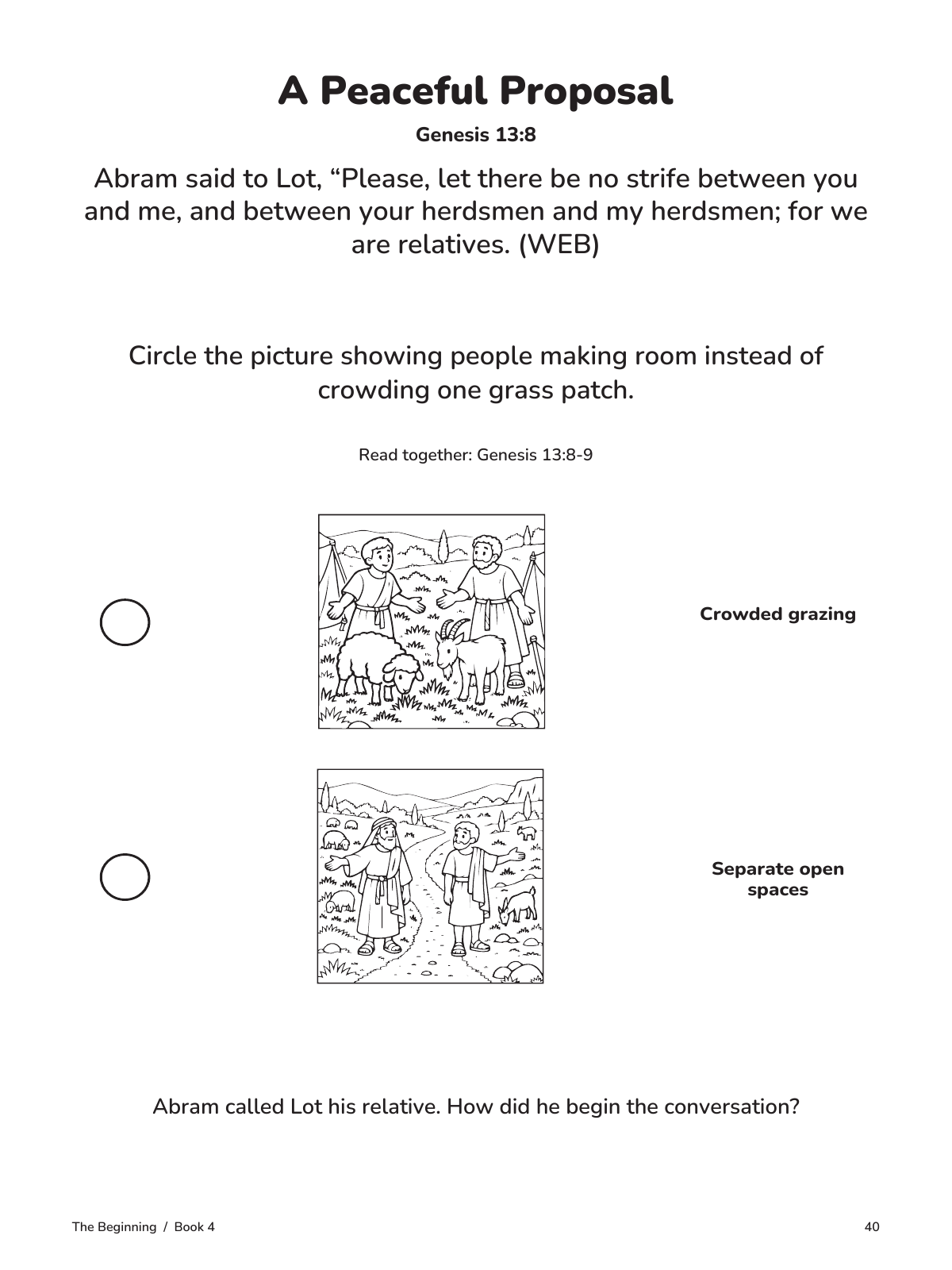 A Peaceful Proposal: actual page 40 from Abram Follows God