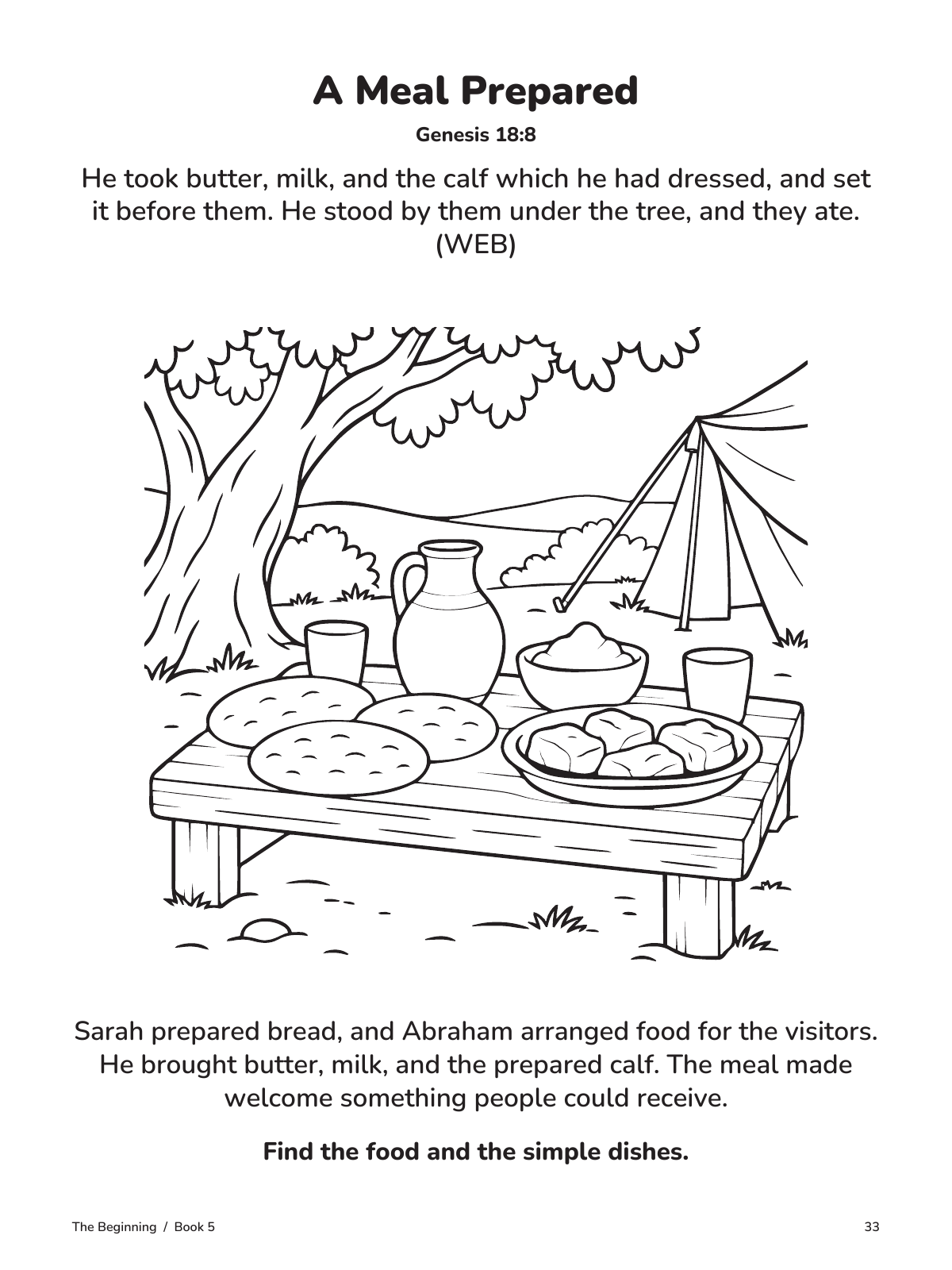 A Meal Prepared: actual page 33 from God Hears and Keeps His Promise