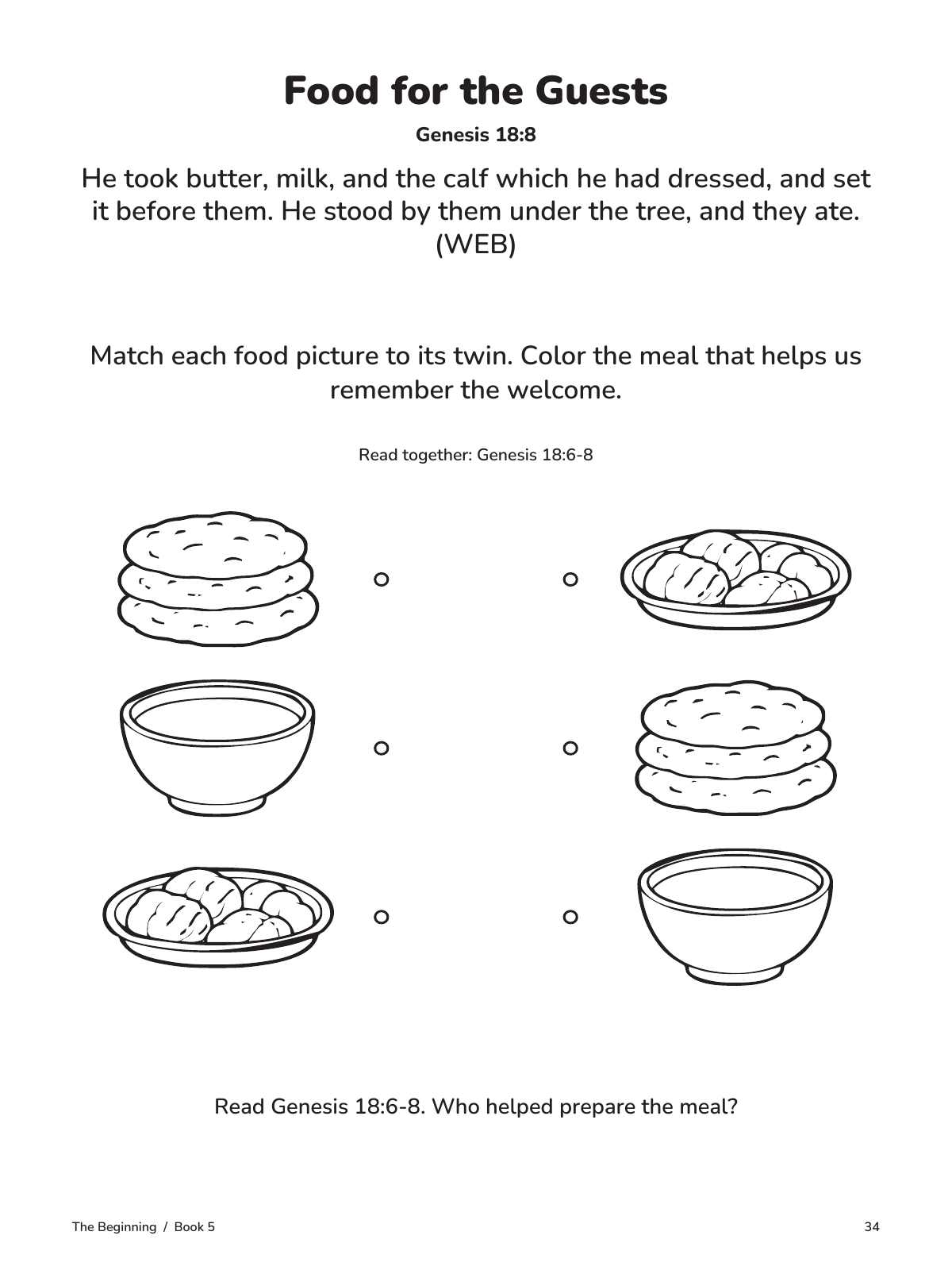 Food for the Guests: actual page 34 from God Hears and Keeps His Promise