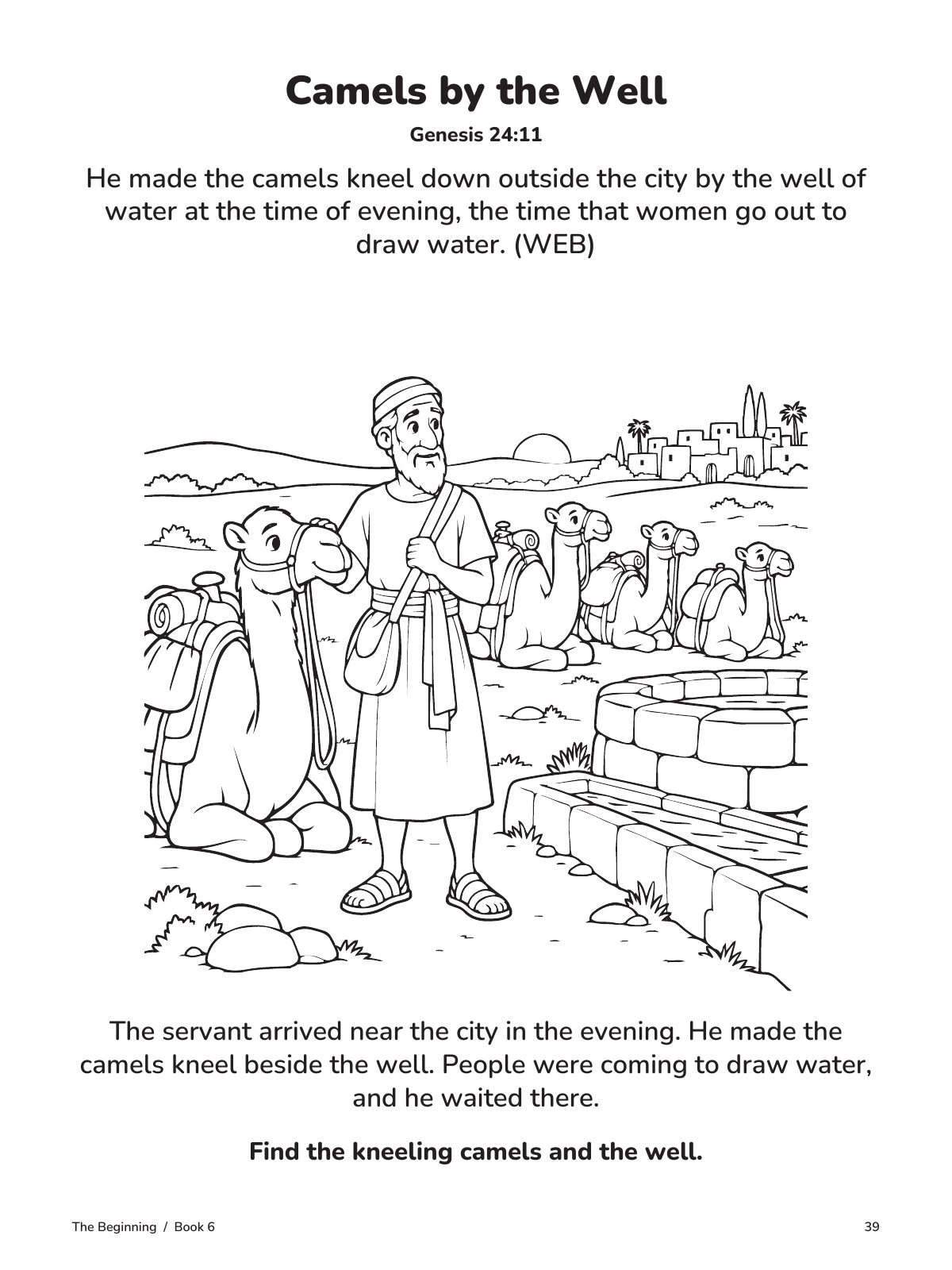 Camels by the Well: actual page 39 from Isaac and the Family Promise