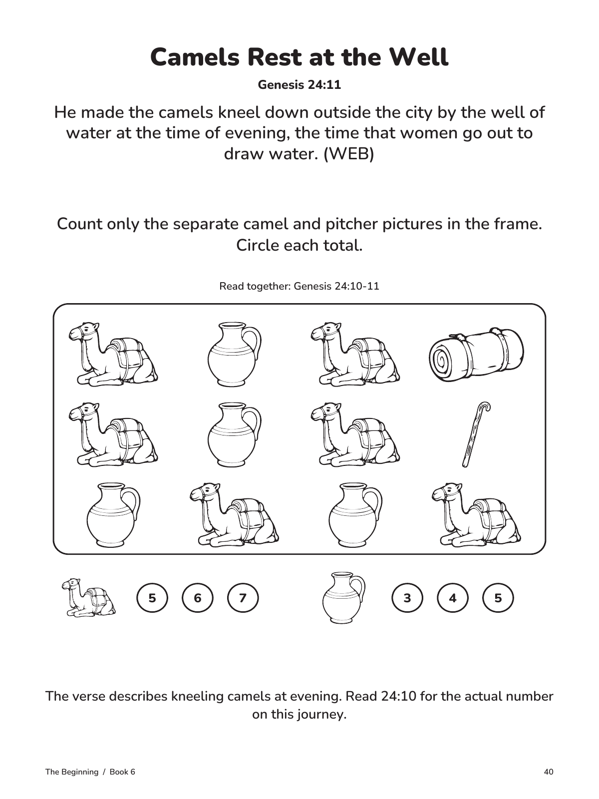 Camels Rest at the Well: actual page 40 from Isaac and the Family Promise