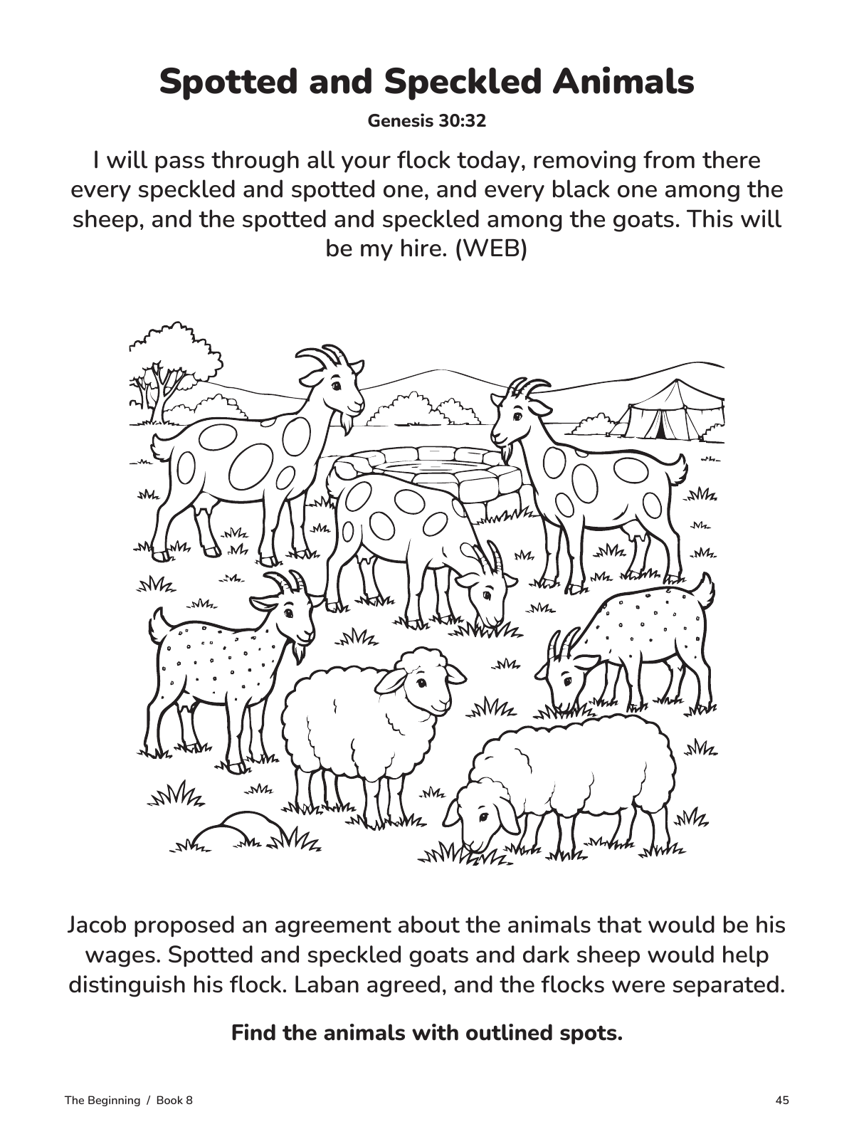 Spotted and Speckled Animals: actual page 45 from Jacob's Growing Family