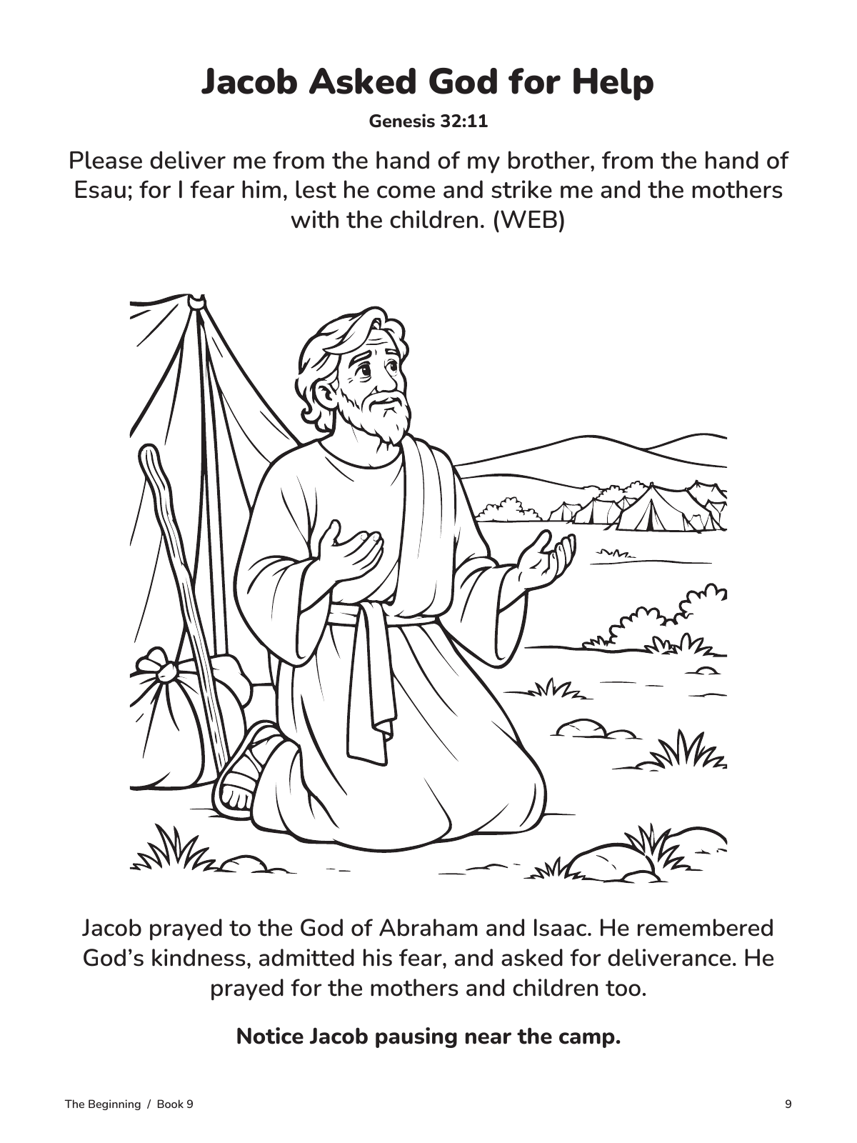 Jacob Asked God for Help: actual page 9 from Jacob Comes Home