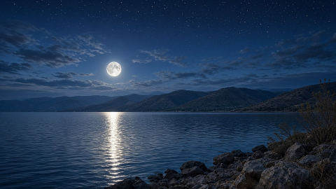 Night beside the Sea of Galilee